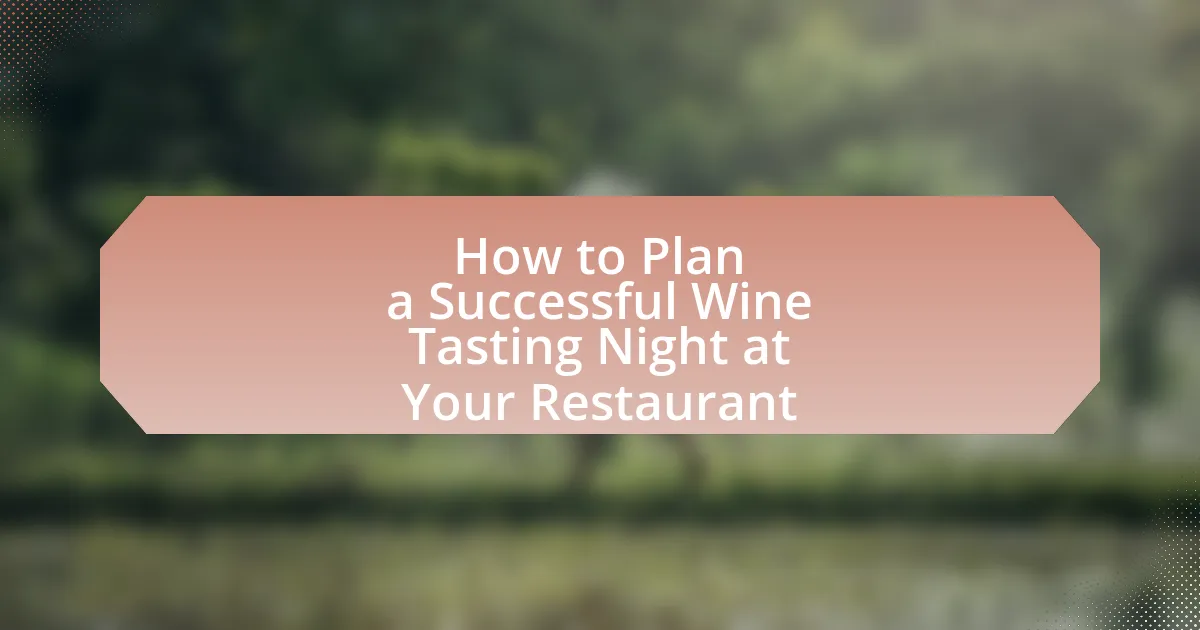 How to Plan a Successful Wine Tasting Night at Your Restaurant